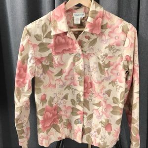 Coldwater Creek Linen blend floral spring jacket